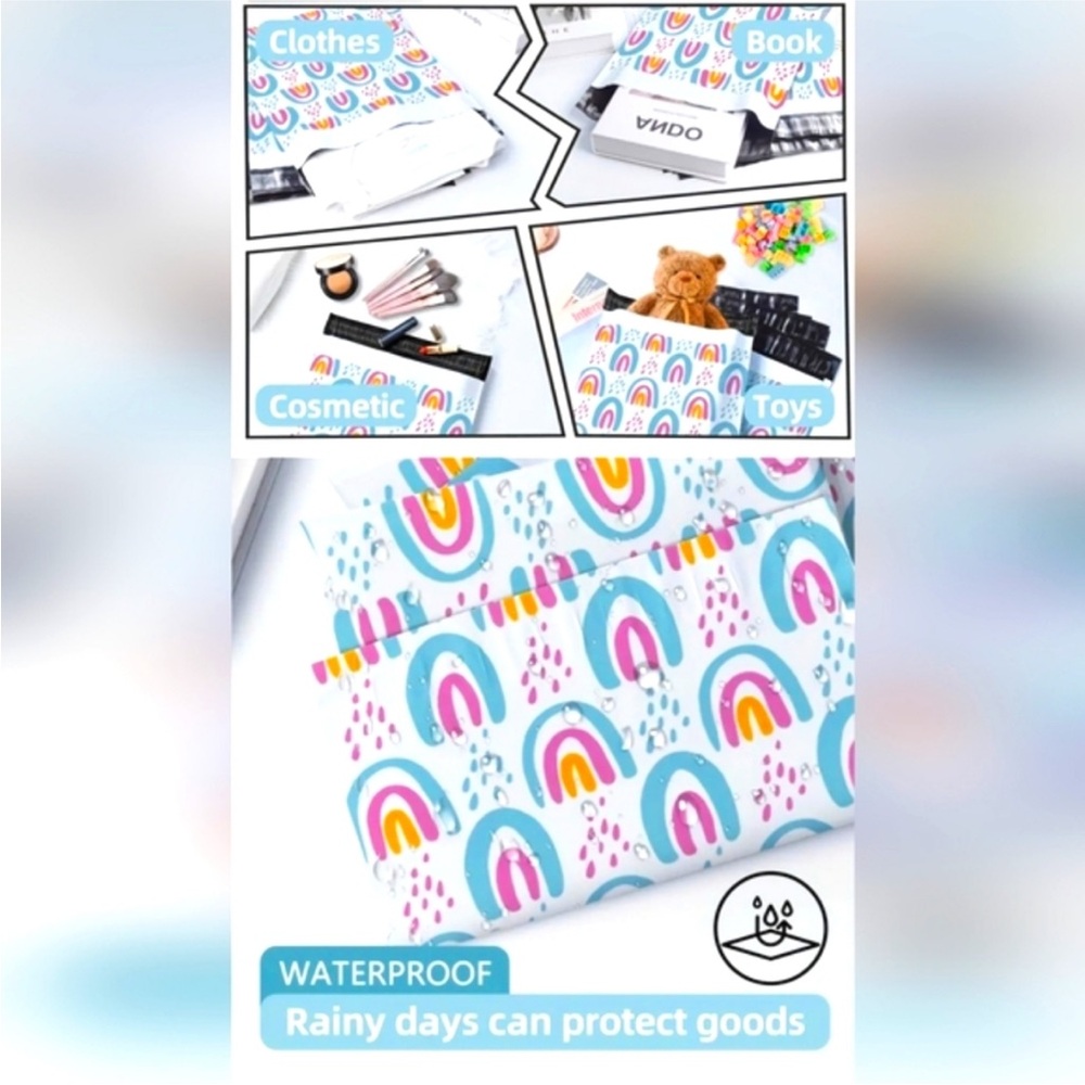 18 pieces 10x13 poly mailers. 6 of each design. - Picture 3 of 7
